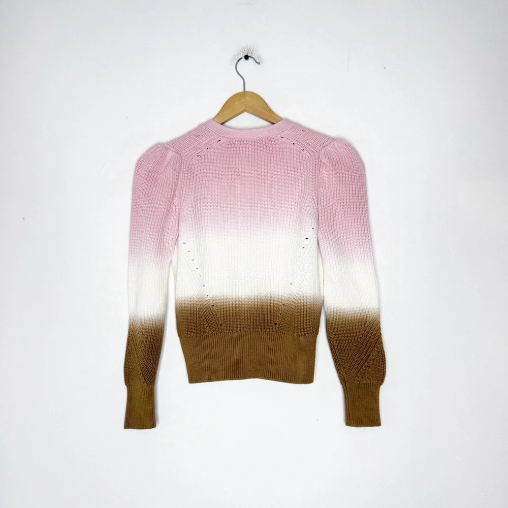 Veronica Beard Parula Dip Dye Ombre Cotton Cardigan XS $368 Revolve